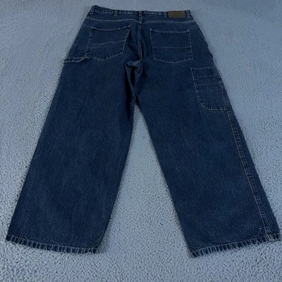 Jeans Vintage Old Navy Para Hombre 36x30 Azul Pierna Ancha Carpintero Patín Y2K Denim Oscuro Foto 1 de 4