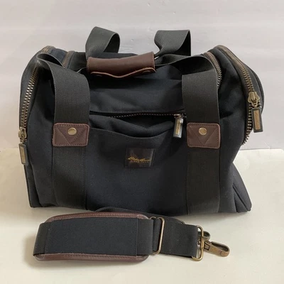 Bolso de Lona Eddie Bauer Cuero Negro Equipaje de Mano Bolso de Fin de Semana Foto 1 de 4
