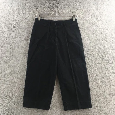 Lauren Ralph Lauren Pedal Pusher Pants Womens 8P Black Cotton Mid Rise Zip Fly - Image 1 of 4