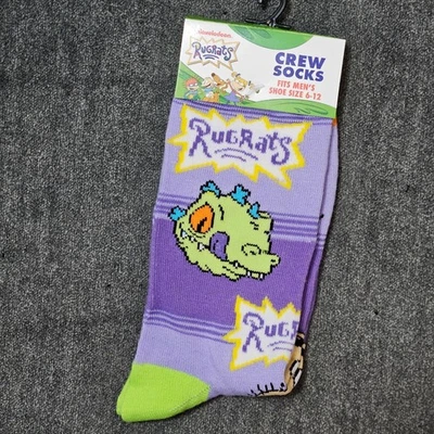 Calcetines Nickelodeon Rugrats Crew para hombre talla 6-12 Reptar Chuckie Foto 1 de 4