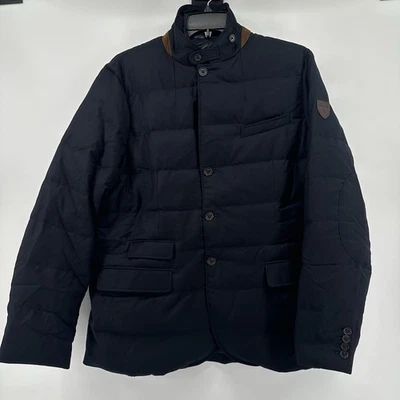 Polo Ralph Lauren Quilted Down Cashmere Wool Coat Jacket Size XL Navy Logo NEW - Image 1 of 4