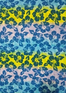 Faye Burgos For Marcus Brothers Fabric Cotton Tropical Blue&Green 2yds x 46.5" - Picture 1 of 7