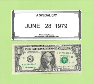 JUNI 28, 1979 .... 2009 $ 1 K 1979 0628 E .... 1979-06-28 GEBURTSTAGSNOTIZ - Bild 1 von 1