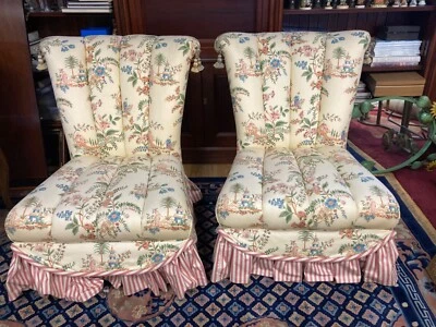 PAR DE SILLAS SIN BRAZOS KITTINGER CANAL ASIENTO Y RESPALDO PATRÓN NÚMERO U-512 Foto 1 de 4