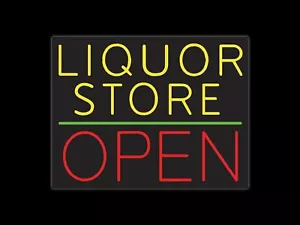 Insegna al neon negozio di liquori per espositori al dettaglio | LED Flex Neon | 31"W x 24"H x 1"D - Foto 1 di 4