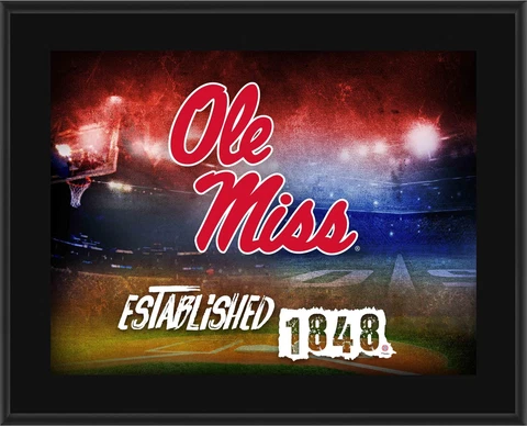 Ole Miss Rebels 10.5x13 Horizontal Team Logo Plaque Authentic Cover
