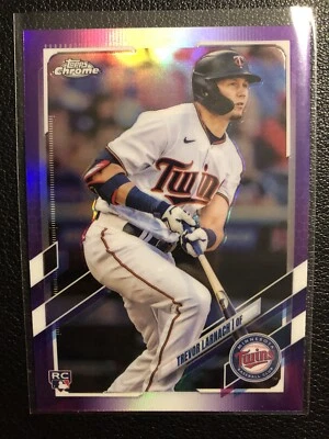 2021 Topps Chrome Update Trevor Larnach ROOKIE PURPLE REFRACTOR #USC69 Twins RC - Image 1 of 2