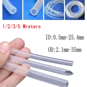 1/2/3/5M Clear Silicone Soft Tubing Peristaltic Pump Hose Milk Pipe - All Sizes - Picture 1 of 5