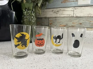 2004 Jet Collection Halloween Saft Wein Trinkgläser 4 Unzen 4er Set - Bild 1 von 7