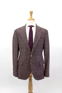 NWT$4850 Brunello Cucinelli Mens Cashmere Blend Windowpane Tweed Sport Coat A252 - Picture 1 of 9