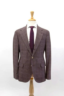 NWT$4850 Brunello Cucinelli Mens Cashmere Blend Windowpane Tweed Sport Coat A252 - Image 1 of 4
