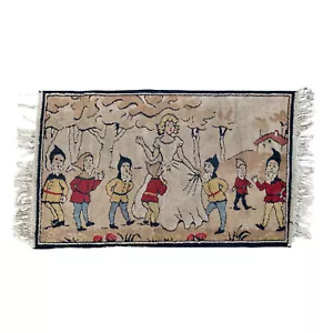 Antique Pre Disney Snow White Brothers Grimm Belgian Rug 2x3 - Picture 1 of 12