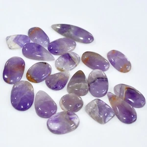 20 Pcs 338 Cts Natural Amethyst Loose Cabochon Gemstone Lot 35x15 14x14mm #3071 - Picture 1 of 6