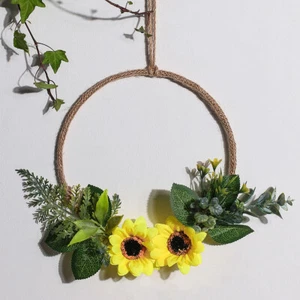Lily Flower Hoop Home Decor Wreath Metal Geometric Ring Garland Gift WallHanging - Picture 1 of 7