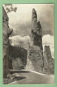 Vintage RPPC Needles Hiway right by the Traffic Cop in the Black Hills, Old Cars - Picture 1 of 2