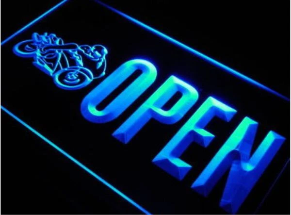 Letrero de luz de neón LED vintage para decoración del hogar OPEN motocicletas tienda de automóviles coche Foto 1 de 1