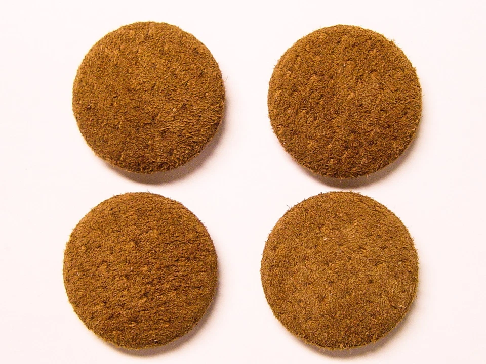4 MADE IN USA camel color genuine suede leather covered jacket buttons 23mm,7/8" - Image 1 of 4