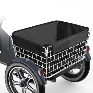 Tricycle 3-Wheeler Basket White IRON Foldable Trikes New - Picture 1 of 8