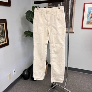 Anthropologie Pants 24 P Womens Beige Twill Straight Leg Carpenter - Picture 1 of 11
