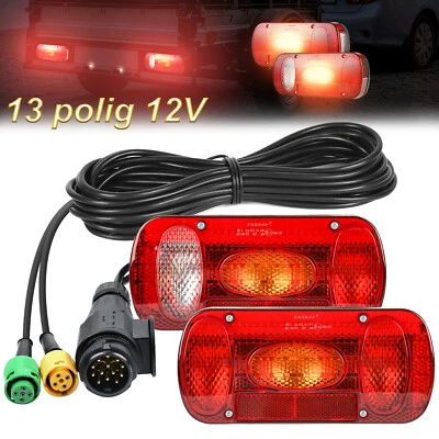 Rückleuchten Beleuchtung Anhänger Set 13 pol. Kabelsatz 5.5m Anhängerbeleuchtung