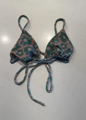 Top de Bikini For Love & Lemons Talla Pequeña Yola Triángulo Estampado Floral Brillo Boho Foto 1 de 4