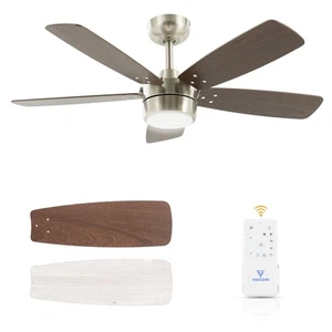 Ceiling Fan 42'' for Bedroom: Brushed Nickel Modern Fans with Light Remote Co... - Picture 1 of 7