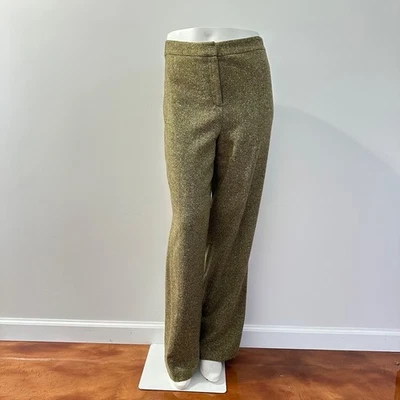 Lafayette 148 Trousers Womens Size 8 Wool Silk Quiet Luxury Green Slacks Pant - Image 1 of 4