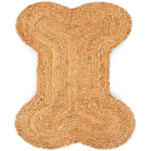 Knochenform Jute Teppich - Handarbeit Boho Deko Indianerteppich Haustierfreundlich Rug - Bild 1 von 8