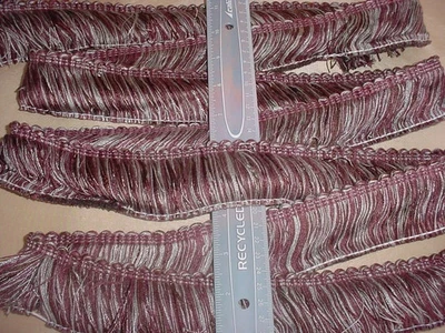 14Y BOMAR FR40947 PLATA/PÚRPURA 2" CEPILLO FLECOS CORTINAS TAPICERÍA MOLDURA Foto 1 de 3