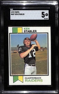 1973 Topps #487 Ken Stabler - Oakland Raiders - SGC 5 RC - Picture 1 of 2