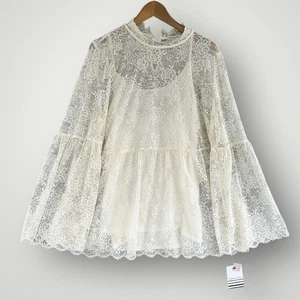 Blusa Camisa Top Ophelia Roe Blanca Encaje Talla XL Nueva con Etiquetas - Imagen 1 de 7