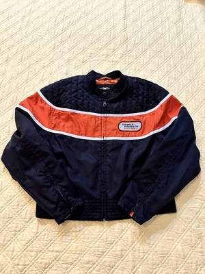 Chaqueta de carreras Harley Davidson para mujer grande negra naranja cremallera completa softshell motociclista Foto 1 de 4