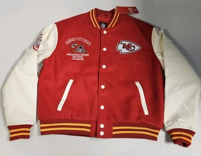 Jaqueta NFL Kansas City Chiefs Bomber Letterman Varsity / Masculina Tamanho Grande - Imagem 1 de 4