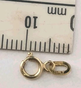 Anillo de resorte con broche de oro amarillo de 10k Italia piezas de repuesto pequeño con sello - Imagen 1 de 2