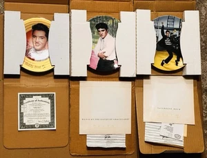 Lot of 3 Elvis Presley Collector Plates from Delphi With Box - Picture 1 of 1
