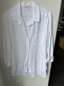 Chelsea & Violet Casual White Button Down Shirt Collar Top Size Large L - Picture 1 of 4