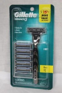 Gillette Mach3 Herren Rasierer Griff & 6 Klingen Nachfüllpackungen - NEU! - Bild 1 von 2