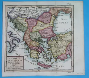 1782 ORIGINAL MAP SERBIA BULGARIA ROMANIA HUNGARY MOLDAVIA UKRAINE GREECE BOSNIA - Picture 1 of 4