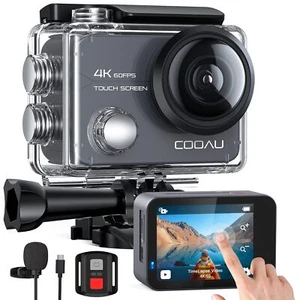 COOAU Action Cam Native 4K 60fps 20MP Touch Screen Wi-Fi Caméscope avec Zoom ... - Photo 1/9