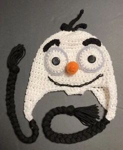 Childrens Knitted Crocheted Snowman Hat Cap Olaf Frozen One Size Multicolored - Picture 1 of 5