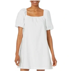 Sanctuary Women’s Babydoll White Puff Sleeve Mini Dress size S Square Neck - Picture 1 of 9