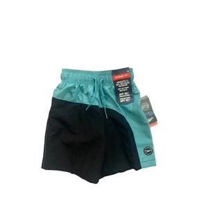 XS Speedo Boys New Turquoise Black Swim Trunks UPF 50+ Sun Protection - Picture 1 of 7