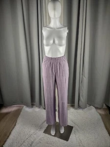 Ninexis Damen Lavendel Baumwolle Leinen Elastische Taille Lounge Hose Größe Small (Neu mit Etikett) - Bild 1 von 10