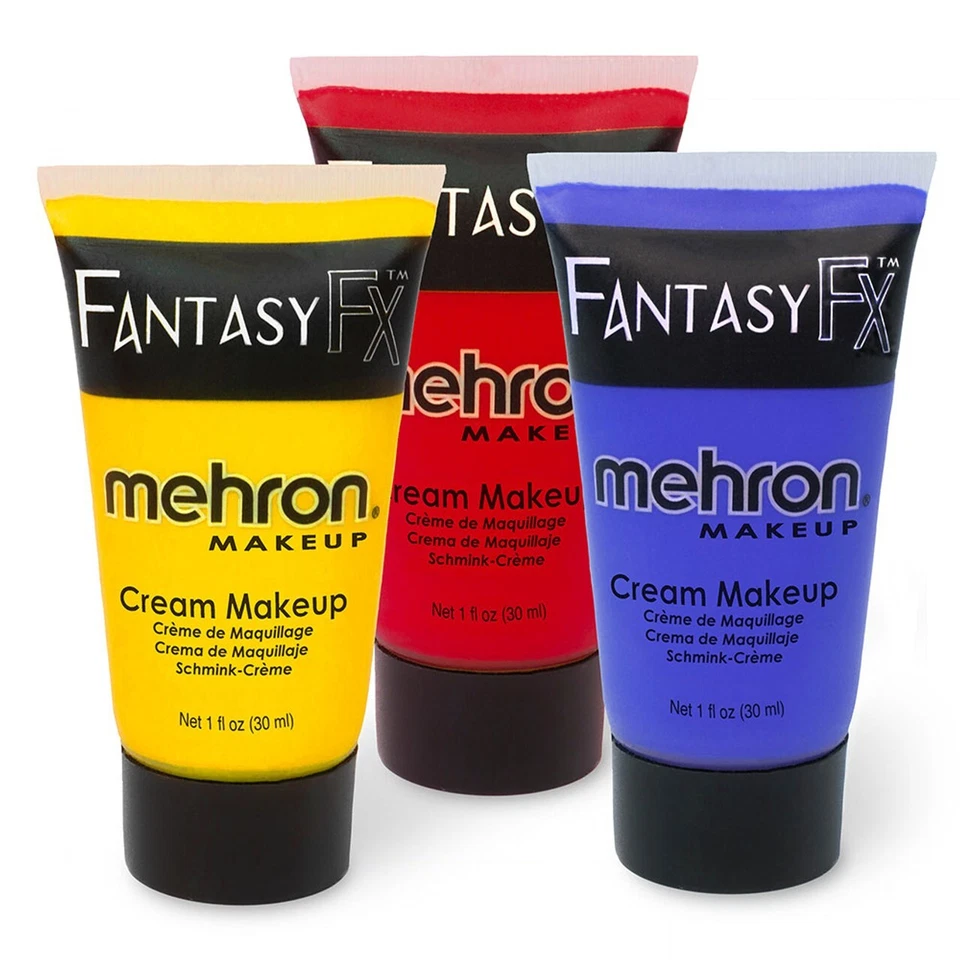 Maquillaje Mehron FFX Base Agua Cara Pintura Corporal Halloween [Amarillo,Rojo,Azul] Juego de 3 piezas. Foto 1 de 4