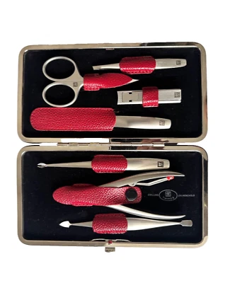 Zwilling TWINOX Maniküre Set Leder-Etui rot Maniküre Pediküre Set 7tlg. - Bild 1 von 4
