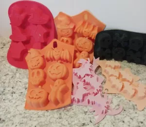 Lot 6 Halloween Silicone Molds Soap Making Spooky - Picture 1 of 7