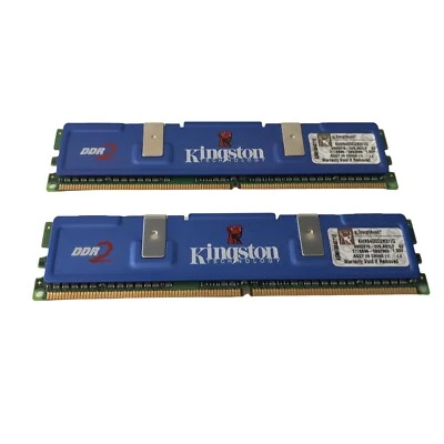 Kingston Pair of 1GB Kit PC2-6400 DDR2-800MHz non-ECC Unbuffered KHX6400D2K2/1G - Image 1 of 4