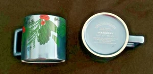 Starbucks - 2021 Christmas Holiday 14oz Blue Metallic Holly Mug - New - Picture 1 of 2
