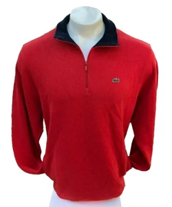 LACOSTE MEN RED SWATER & POCKETS (Size 5=L, 8=2XL, 9=3XL) - Picture 1 of 2