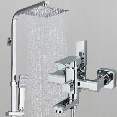 Edelstahl Duscharmatur Duschset Regendusche Mischbatterie Duschsystem Kopfbrause - Bild 1 von 4